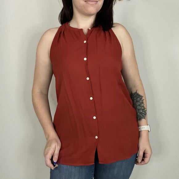 Banana Republic Button Front Racerback Tank Top Size PS - Picture 1 of 8